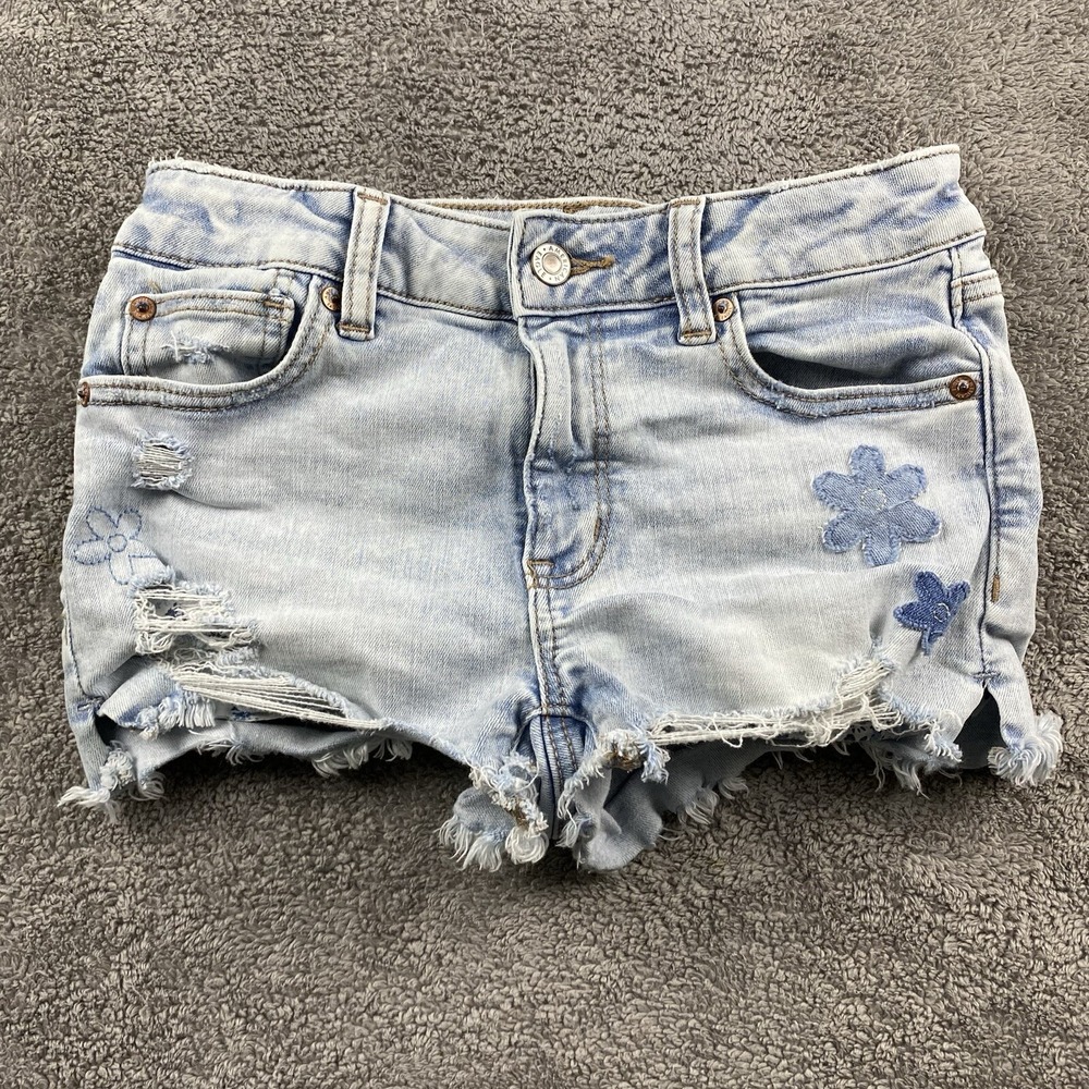 American Eagle Shorts Womens Size 2 Hi-Rise Shortie Festival Embroidered